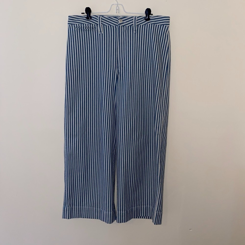 Madewell women's emmett wide high rise crop indigo pants size 31